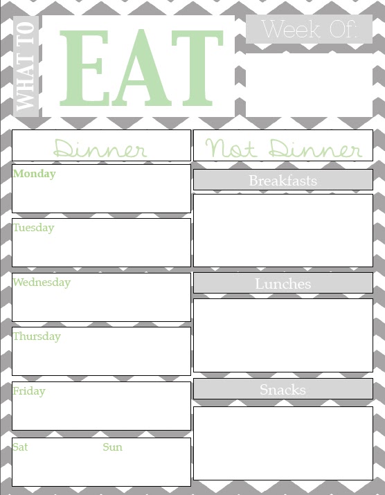 Meal Planning Chart Printable