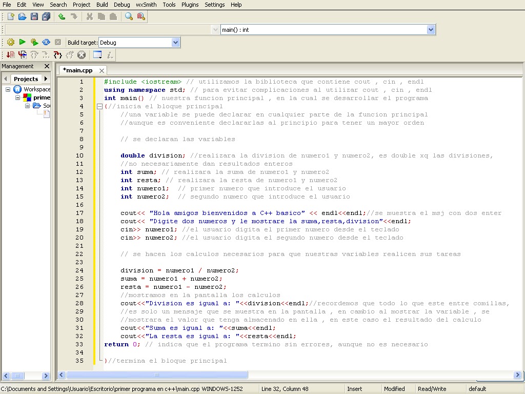 Como declarar una variable char en dev c++ Como declarar una variable char en dev c++
