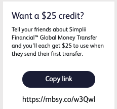 首次使用Simplii Financial国际汇款/购买外币现钞的现金奖励
