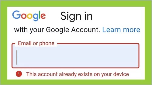 Google Account - This account already exists on your device Problem Solved