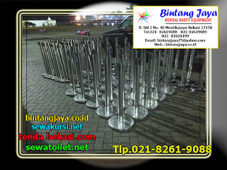 sewa tiang antrian stainless