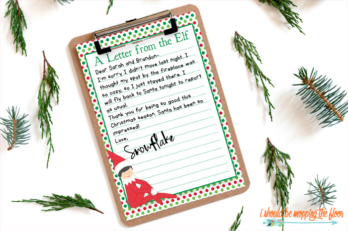 Second Elf on the Shelf Printable Letter
