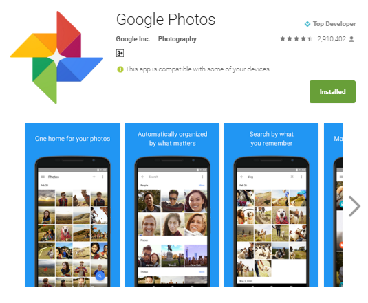 Use Google Photos to backup and drag-select multiple photos easily