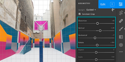 Adobe Photoshop Lightroom Geometry tools