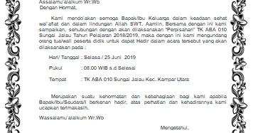 Contoh Undangan Perpisahan Tk Terbaru 2019 Edunesia