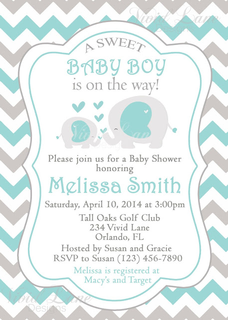 Elephant Baby Shower Invitation