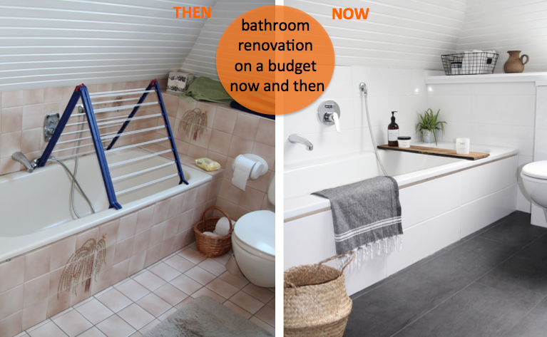 Antes y después de un baño de estilo nórdico