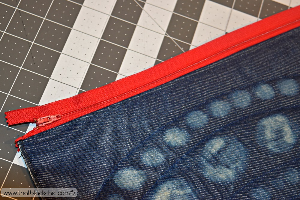 Another DIY Square Cosmetic Bag with Denim & Lips this time![ Tutorial] That Black Chic