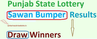 Punjab State Lottery Sawan Bumper Results 2019