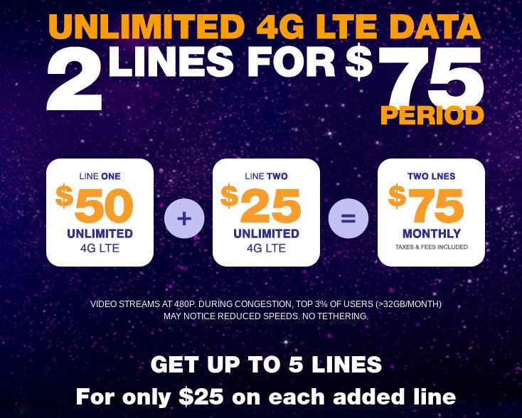 New MetroPCS Two Lines of Unlimited For 75 and 100 Switcher Credit