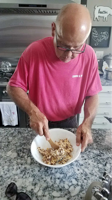 stirring cream cheese mixture for stuffing jalapenos