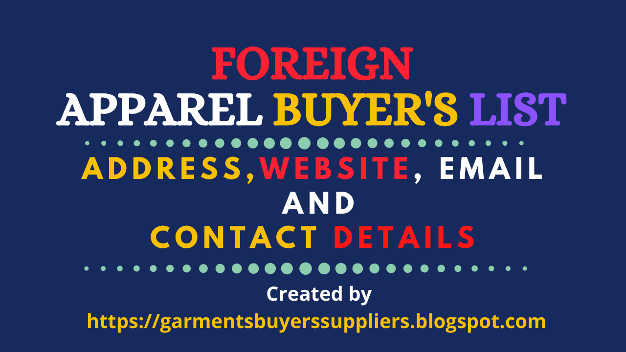 Foreign Apparel Buyer's List Part6