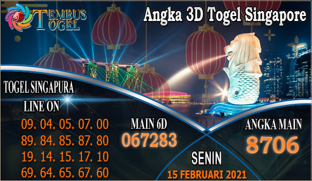 Angka 3D Togel Singapore Hari Senin 15 Februari 2021