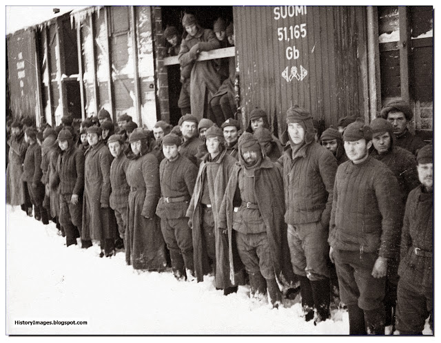 Red Army prisoner-of-war  Finland  train during  Soviet-Finnish War 1940