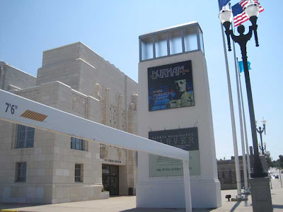 Sign and exterior west end of the Durham Museum