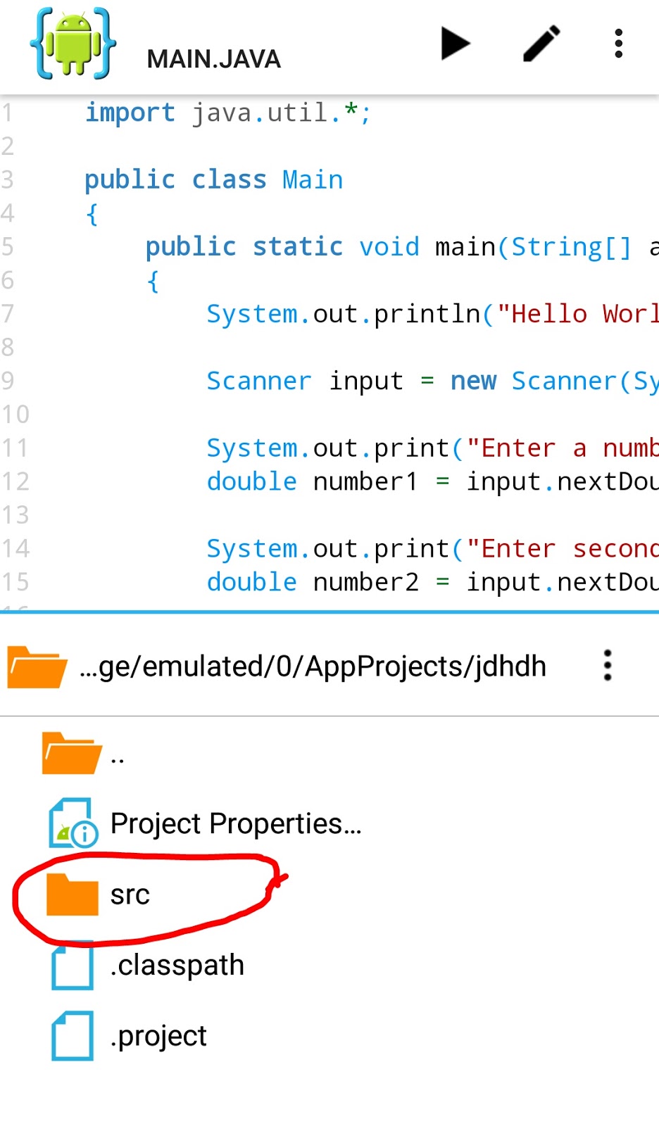 How to save JAVA or any file in AIDE