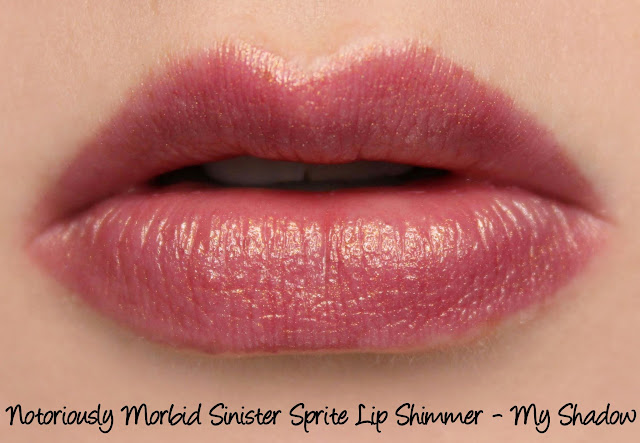 Notoriously Morbid Sinister Sprite Lip Shimmer - My Shadow Swatches & Review