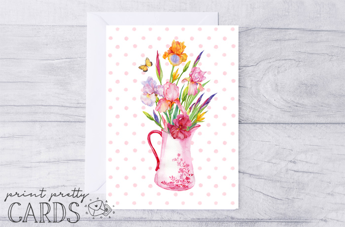 Print Yourself Greeting's Card Floral Codonopsis
