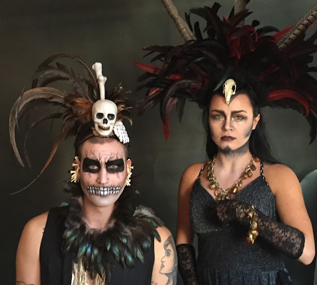 Mystic Magic, Halloween, New Orleans, mardi gras, day of the dead, skull, headdress, artistry, feathers, bones, spooky, horror, studio photography, backstage photography, behind the scenes, photo, scary, voodoo, witch doctor, witch, ghostly, living dead, photo shoot, 