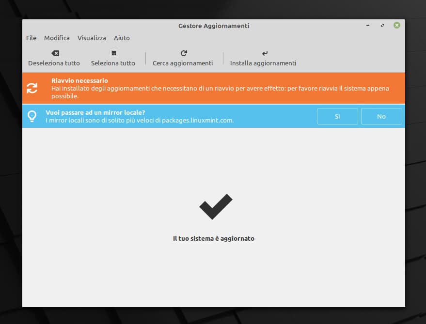 Linux Mint 20: Guida post installazione 5 gestore%2Baggiornamenti2