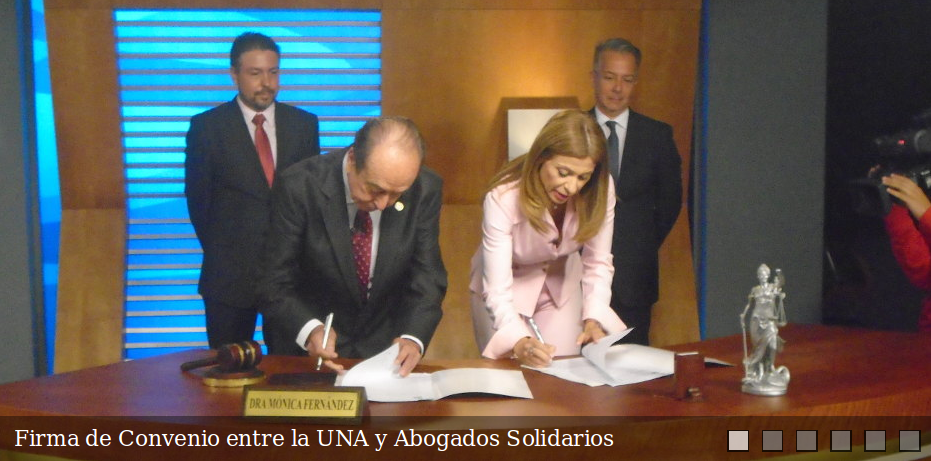 Firma de Convenio de Cooperación entra la UNA y Abogados Solidarios