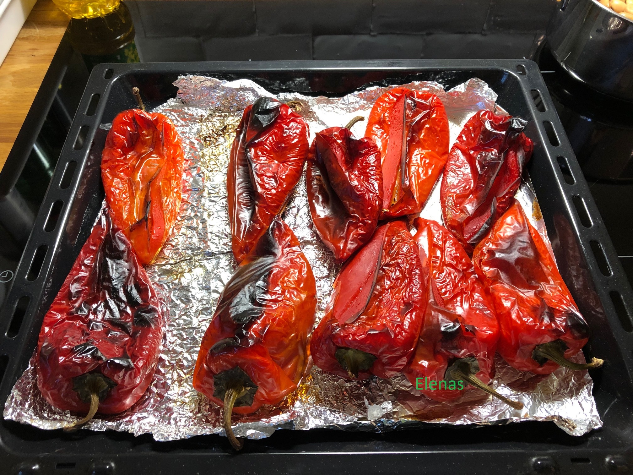 Elenas recept Sallad med grillad paprika