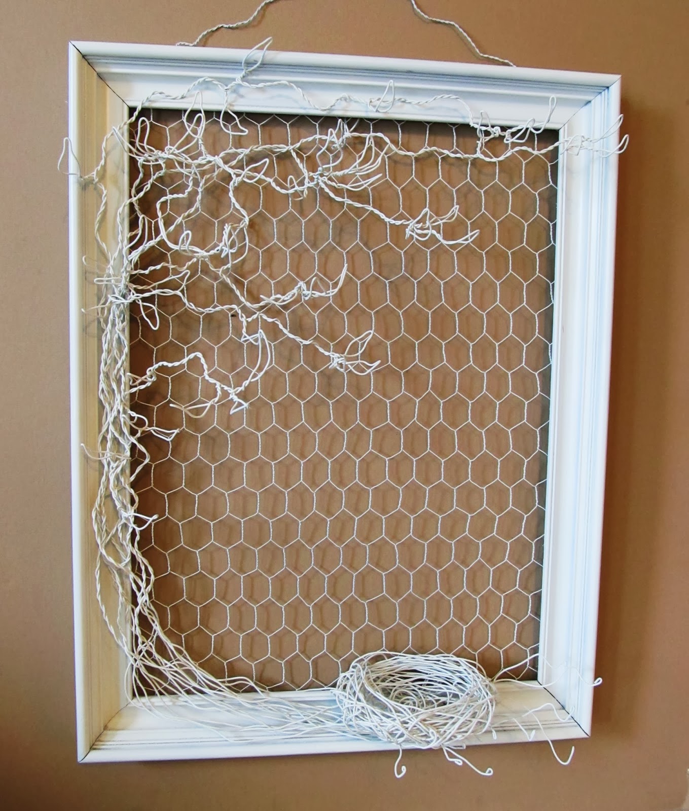 Wire jewelry tree  in frame