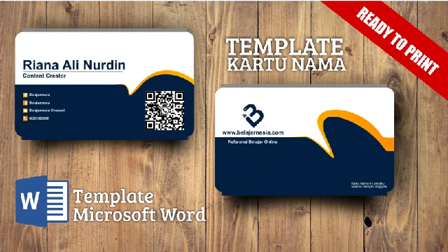 Free Template Kumpulan Contoh Kartu Nama Word Beserta Filenya Templatekita Com