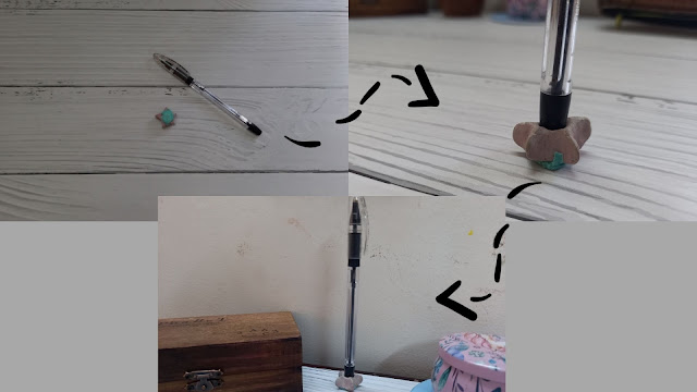 Tack-It keeps the pen stand in place Tack-It keeps the pen stand in place