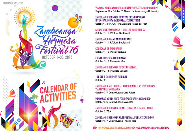 Zamboanga La Hermosa Festival 2016 Schedule of Events