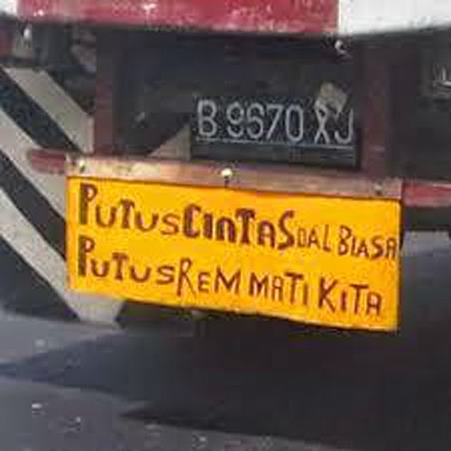 Kreatif, Gambar dan Tulisan Unik di Belakang Truk yang Bisa Bikin Kamu Ketawa Ketiwi Sendiri