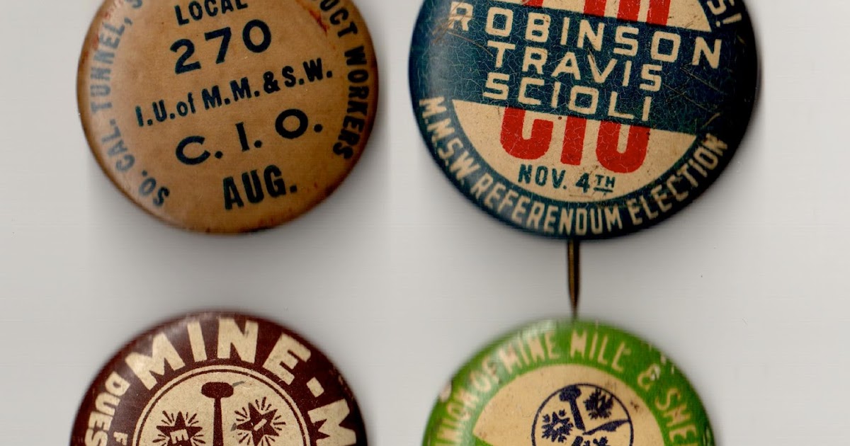 International Union of Mine Mill & Smelter Workers CIO 4 Union Pins