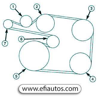 Dodge Charger SRT-8 V8 6.1L 2010 Fan Belt Diagram