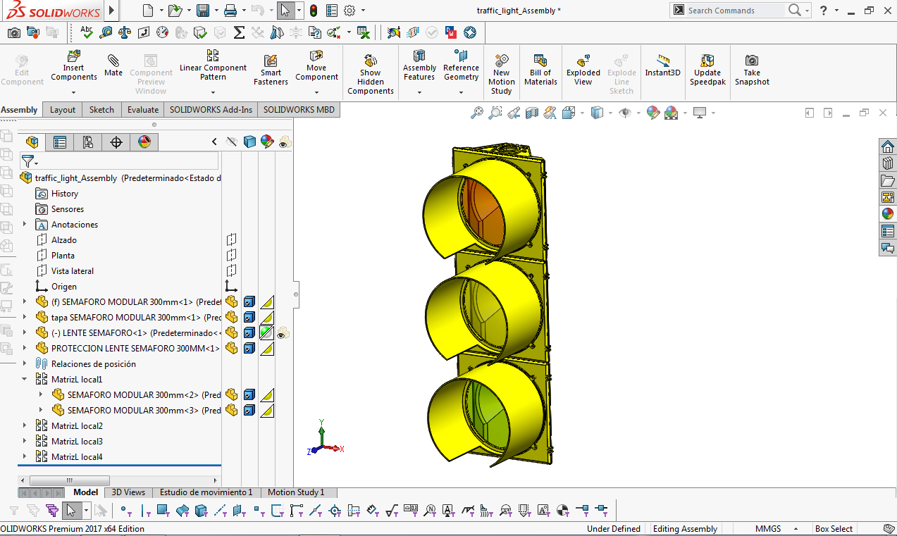 Solidworks Assignment Help SOLIDWORKS motion study traffic lights