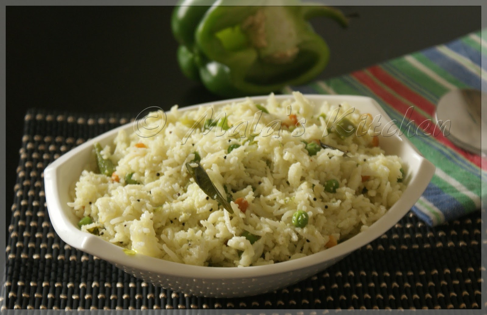 Peas & Capsicum Rice / ButtaniDhonmalaka Ogare MalasKitchen