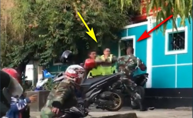 Viral Duel Adu Jotos 1 TNI Lawan 2 Polisi, Polisi Tumbang!