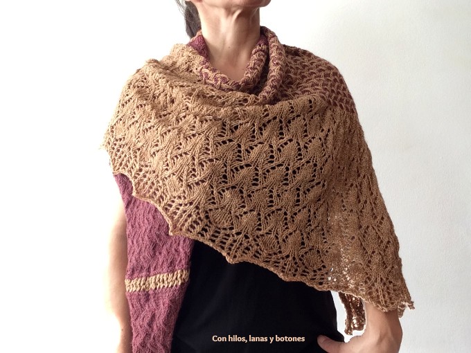 Con hilos, lanas y botones: Seeds and Spikes Shawl (patrón de André de Castro, @andreknits)