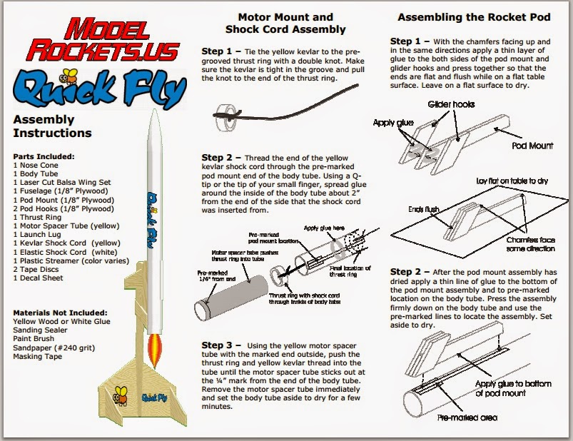 Model Rocket Building ModelRockets.US Instructions