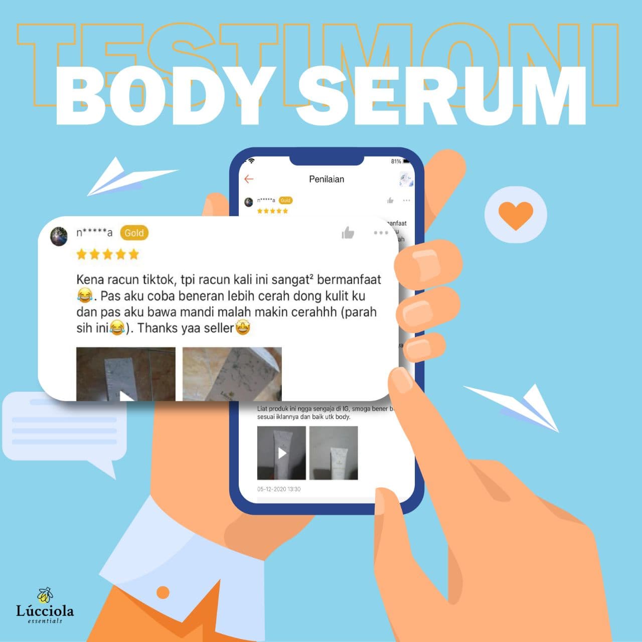 testimoni Body Serum Lucciola Essentials