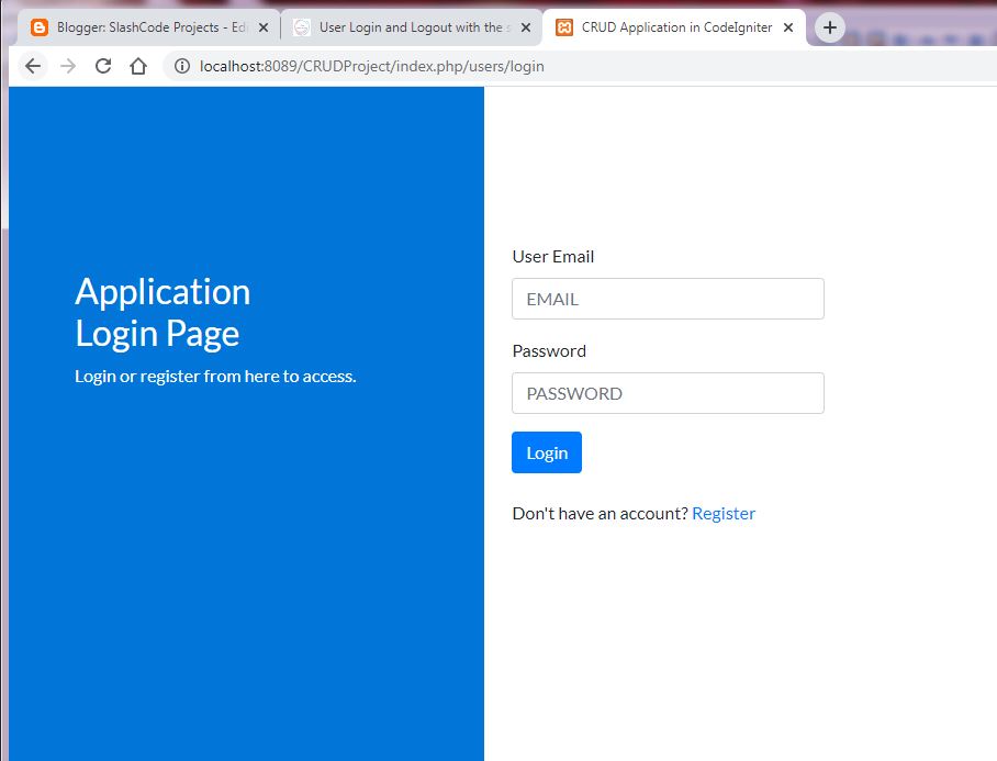 User Login and Logout with the session