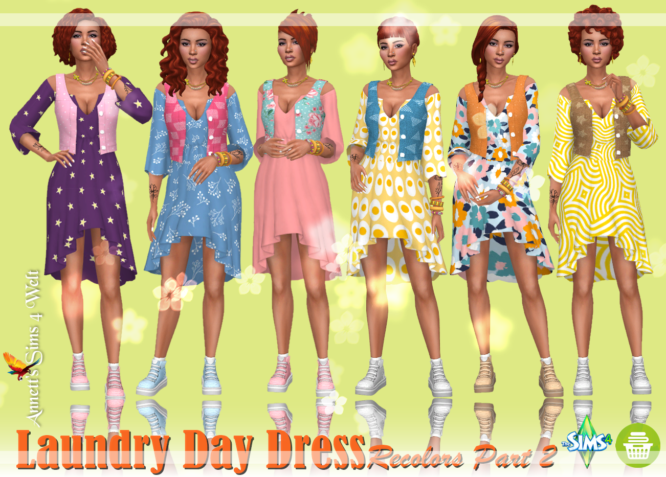 Sims 4 Welt Laundry Day Dress Recolors Part 2