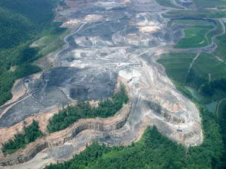 West Virginia mountaintop removal aerial site