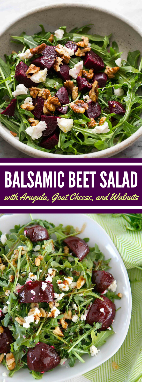 BALSAMIC BEET SALAD WITH ARUGULA, GOAT CHEESE, AND WALNUTS #vegetarian #lunch