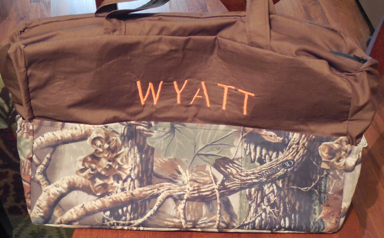 Wyatt, a hunting diaper bag