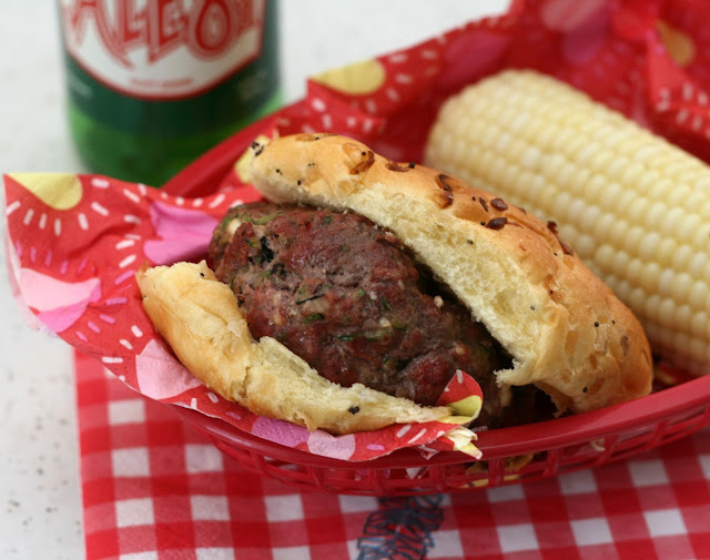 Recipes by Rachel Rappaport Zucchini and Feta Stuffed Hamburgers