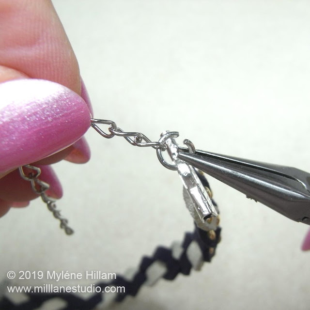 Attaching the extension chain to the bracelet