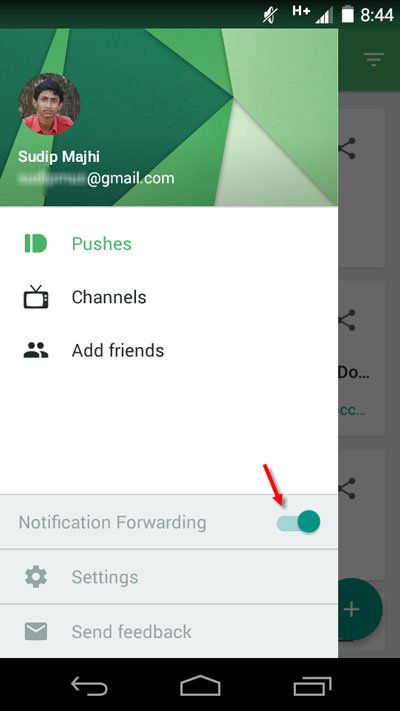 Inoltro delle notifiche in PushBullet