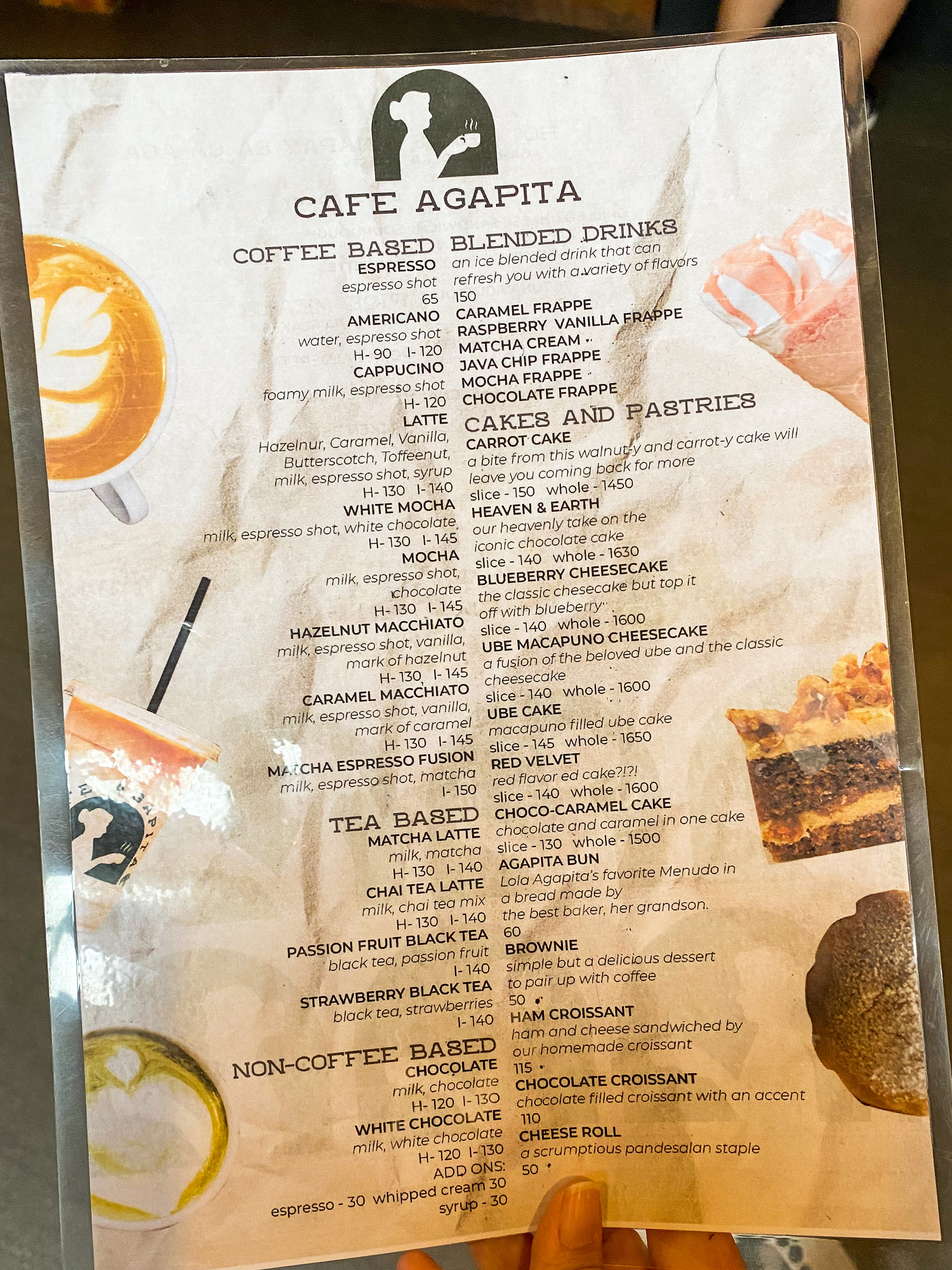 Cafe Agapita Menu