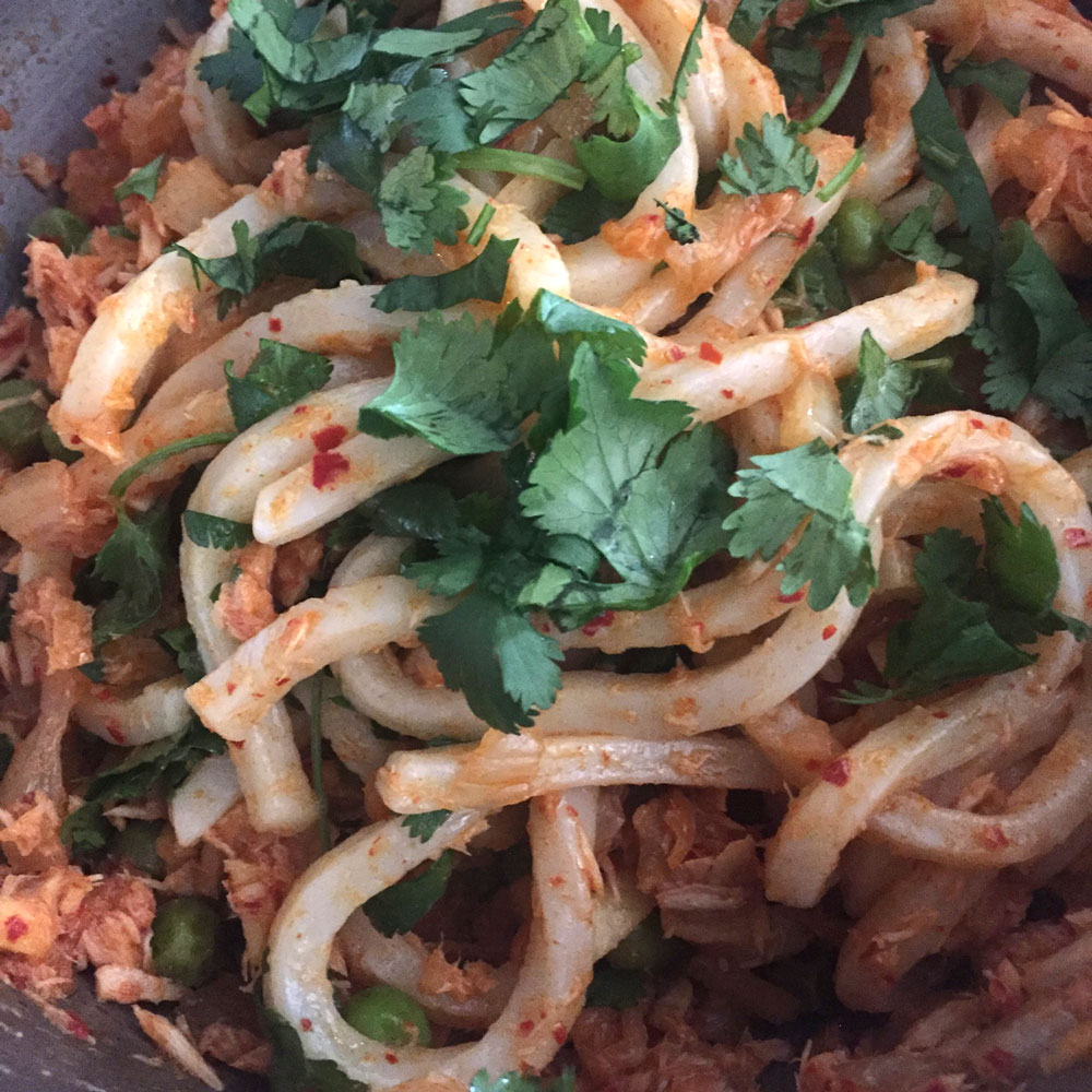 the glutton's progress Kimchi Tuna Noodles