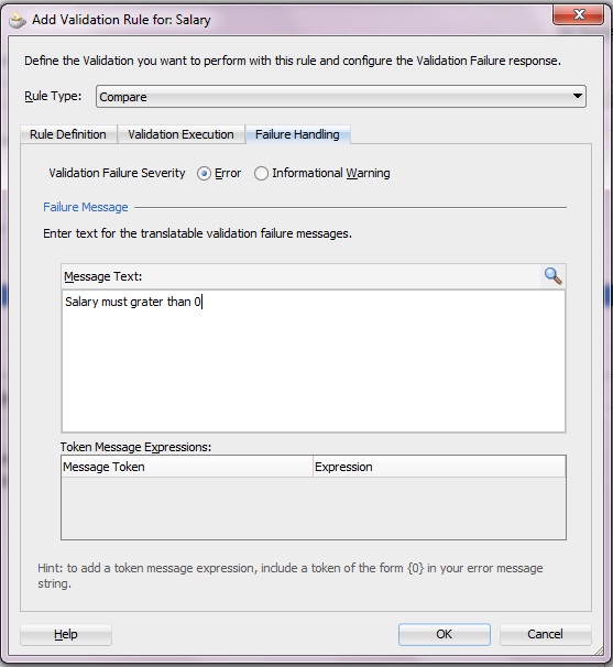Perform Field Level Validation in Oracle ADF